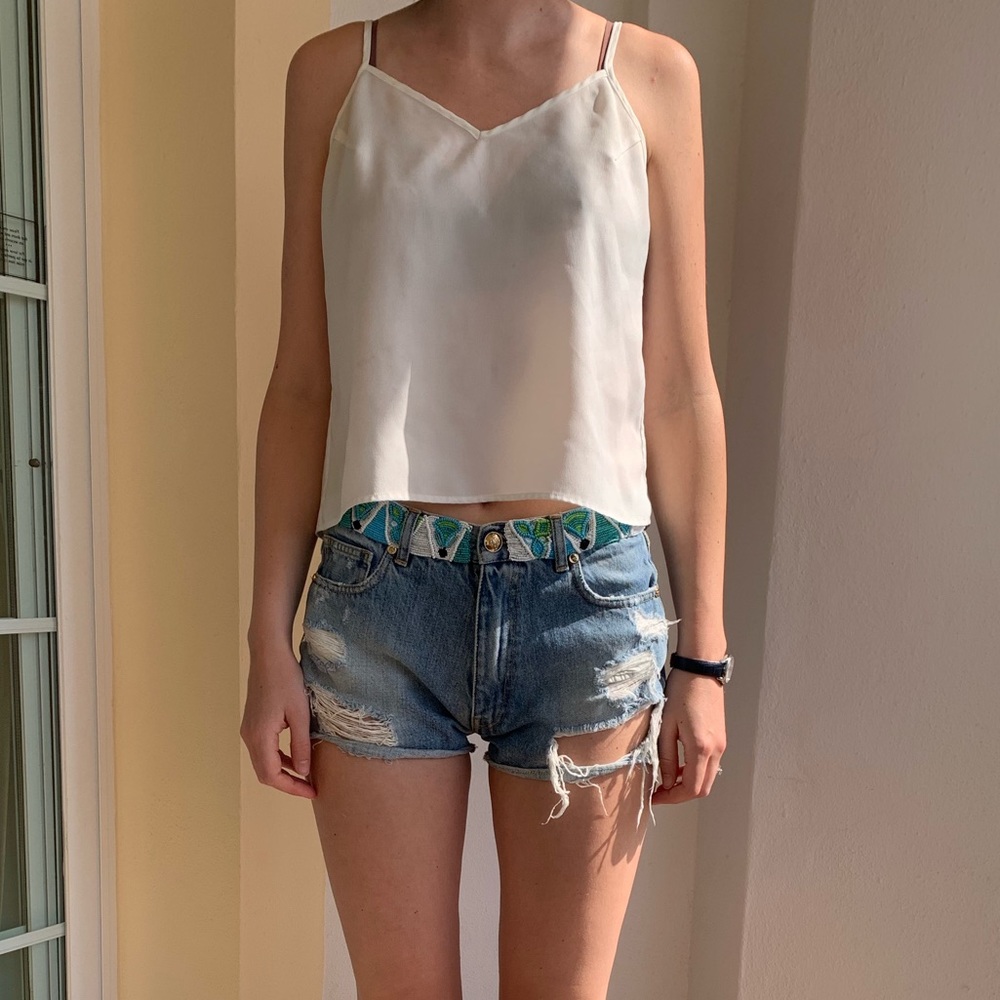 Emilio Pucci Distressed Denim Shorts